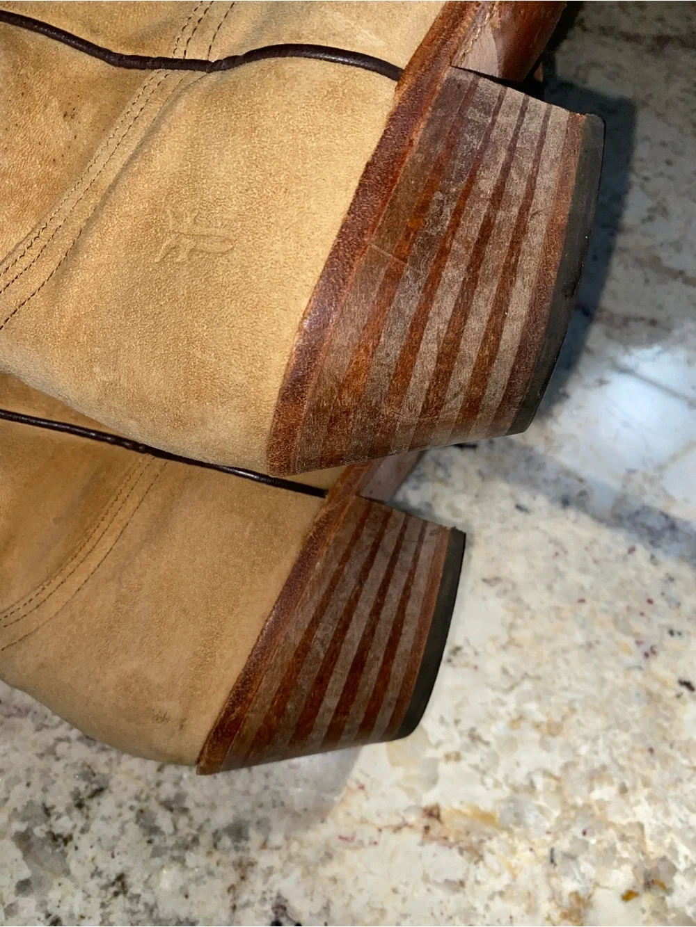 Vtg FRYE Tan Sand Western Cowboy Boot USA Mens 9.5 EUC - Picture 15 of 16
